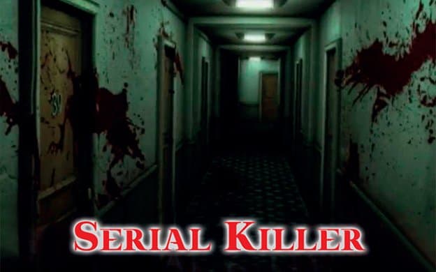 Couloir verdâtre éclaboussé de sang et titre Serial Killer, salle Sérial Killer chez Can You Escape à Saint-Cyprien