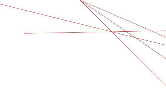 Faisceaux de lignes rouges entrecroisées sur fond blanc, graphisme minimaliste