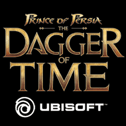 Jaquette Prince of Persia The Dagger of Time, logo Ubisoft, visuel de la salle Le Bateau Pirate chez Prizoners