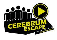Logo de Cerebrum Escape, silhouettes de joueurs et symbole de lecture, escape game à Thiais