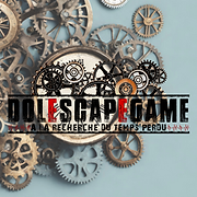 Logo de Dolescapegame, escape game à Dole, avec engrenages et mécanismes