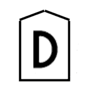 Logo de La Digitale, escape game à Bellac, lettre D dans maison stylisée