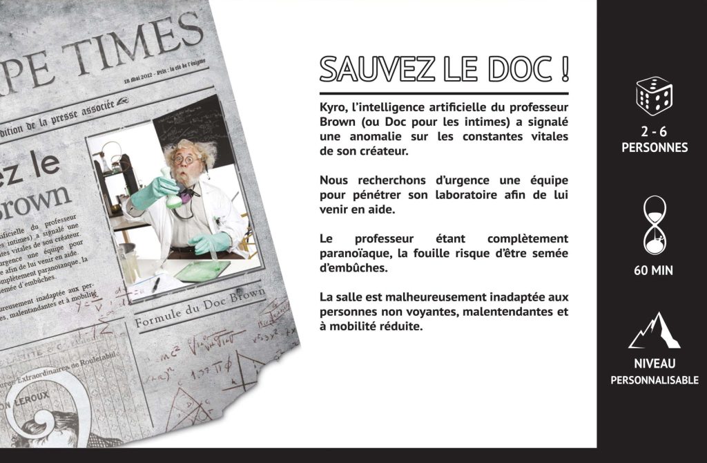 Sauvez le DOC !, chez The escape game