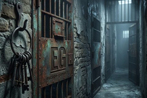 Illustration de l'univers de Alcatraz – Saison 1 : L’obscur Mr Jack, avec le logo Escape Gamer (pas une photo de la salle)