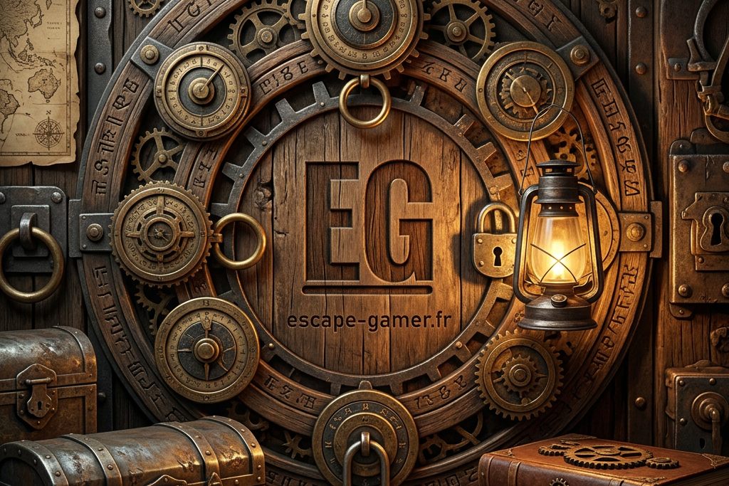 Illustration de l'univers des salles de Sensas – Grenoble, avec le logo Escape Gamer (pas une photo des salles)