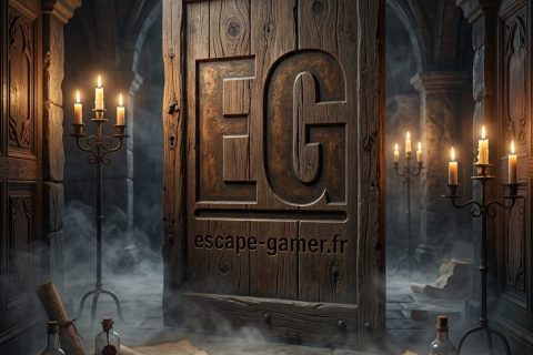 Illustration de l'univers de LA CHASSE AUX SORCIÈRES, avec le logo Escape Gamer (pas une photo de la salle)