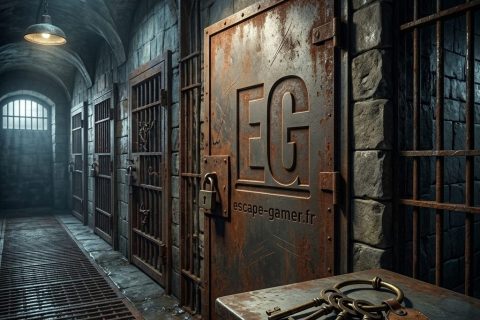 Illustration de l'univers de LE BUNKER DU PRESIDENT, avec le logo Escape Gamer (pas une photo de la salle)