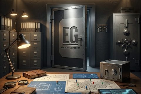 Illustration de l'univers de MISSION : 3001, avec le logo Escape Gamer (pas une photo de la salle)