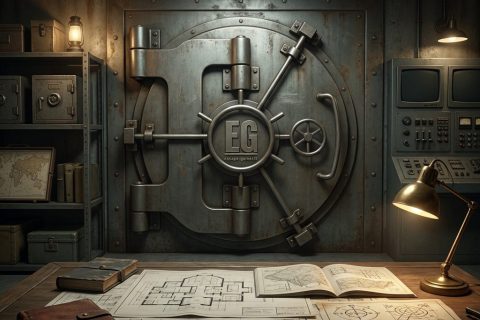 Illustration de l'univers de Mystérieux professeur, avec le logo Escape Gamer (pas une photo de la salle)