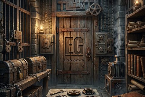 Illustration de l'univers de Opération Shelburn, avec le logo Escape Gamer (pas une photo de la salle)