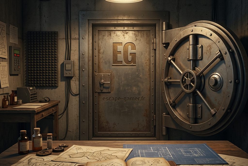 Illustration de l'univers de Sensas, avec le logo Escape Gamer (pas une photo de la salle)