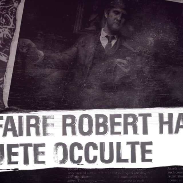 Bandeau L'affaire Robert Hart, enquête occulte, devant un portrait d'homme au chapeau, Quest Agency à Nice