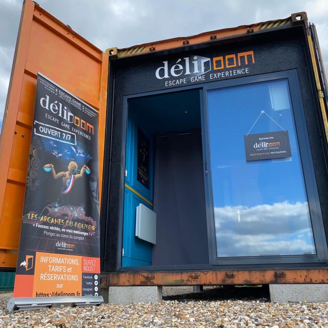 Container de Déliroom Expérience transformé en salle d'escape à Saint-Marcel