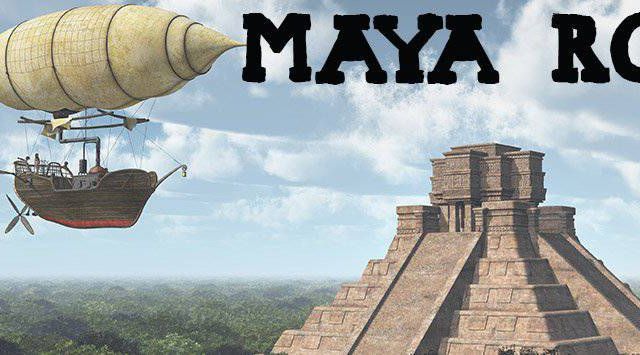 Pyramide maya et navire volant steampunk dans la jungle, décor de MAYA ROOM à Nice