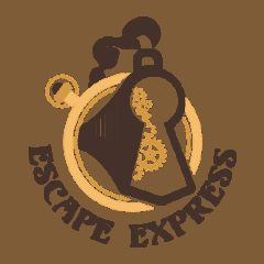 Logo d'Express Escape, escape game à Tours, avec engrenages et clé steampunk