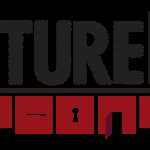 Logo d'AdventureRooms Provence, escape game à Toulon, avec clé, serrure et portes rouges