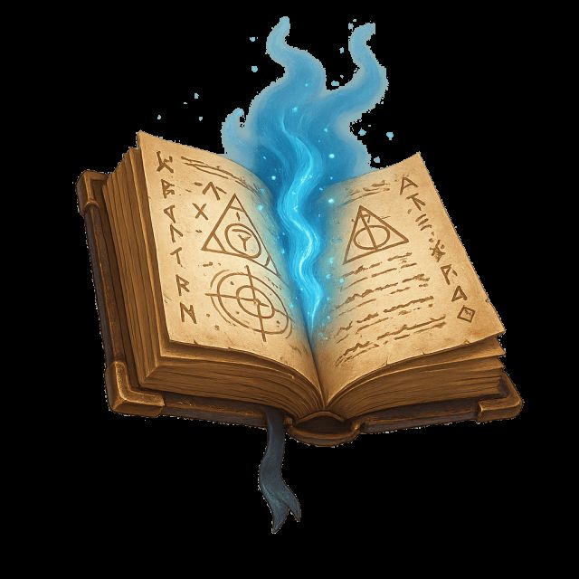 Livre de sorts ouvert dégageant une flamme bleue, illustration de l'enseigne One O'Clock aux Pennes-Mirabeau