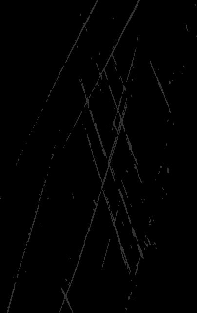 Lignes noires entrecroisées sur fond blanc, composition abstraite et fragmentée dans la salle Paranoïa