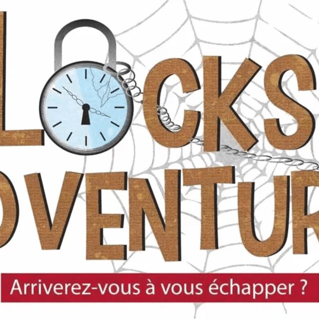 Affiche Locks Adventure avec cadenas, toile d'araignée et question Arriverez-vous à vous échapper, Schweighouse-sur-Moder