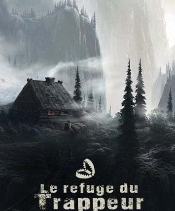 Cabane en bois au milieu de sapins dans la brume, titre Le refuge du trappeur, salle Challenge the room à Lyon