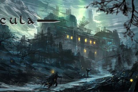 Château illuminé sous un ciel d'orage, illustration de la salle Dracula chez Intrappola