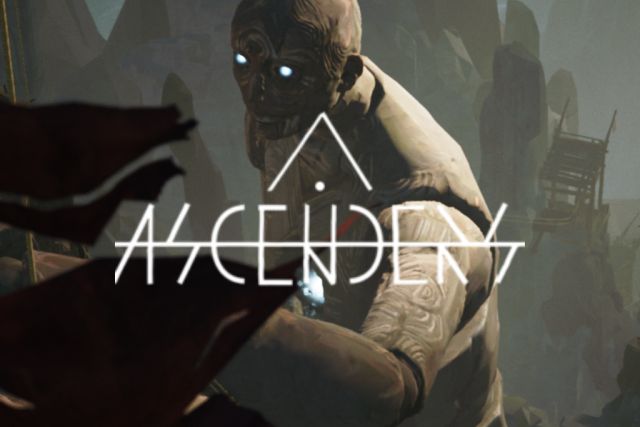 Jaquette Ascenders : personnage de pierre à la cape rouge dans un paysage rocheux, jeu de réalité virtuelle chez Inoui VR à Lille