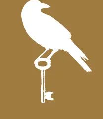 Logo de La Grande Evasion Chambéry, oiseau blanc perché sur une clé dorée