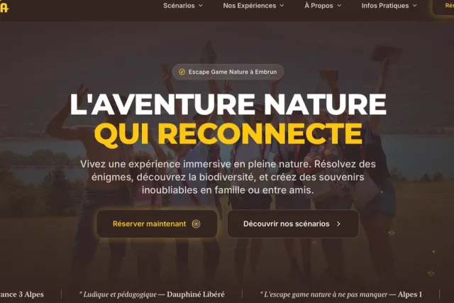 Groupe en tenue d'aventuriers dans la nature, chez Coezia à Embrun
