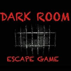 Logo de Dark Room Escape Game, escape game à Poitiers. Barreaux de prison sur fond noir, typographie rouge