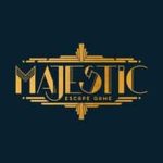 Logo de Majestic Escape Game, escape game à Paris, en lettres dorées art déco