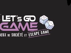 Logo de Let's Go Game, escape game à Châtelaillon-Plage, avec dés et design violet