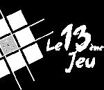 Visuel blanc quasi vide de l'enseigne Le 13Eme Jeu, escape game à Monflanquin, logo blanc sur fond transparent