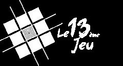 Visuel blanc quasi vide de l'enseigne Le 13Eme Jeu, escape game à Monflanquin, logo blanc sur fond transparent