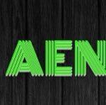 Logo d'Aenigma, escape game à La Garde, texte vert sur fond noir