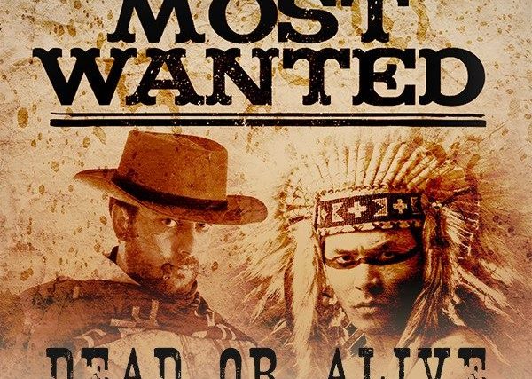 Affiche de recherche western avec cowboys et autochtone, thème d'enquête chez 1909 à Saint-Étienne
