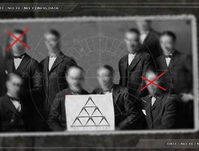 Dossier numérique avec portrait de groupe en noir et blanc et pyramide de triangles, salle Protocole Hawaï, Paris