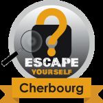 Logo d'Escape Yourself Cherbourg, loupe et cadenas noir sur fond gris