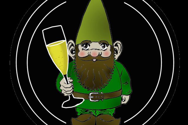 Pictogramme d'un nain de jardin barbu en vert levant une flûte de champagne, salle Bad Night for a Wedding chez No escape