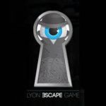 Logo de Lyon Escape Game, escape game à Lyon, avec un œil bleu dans une serrure