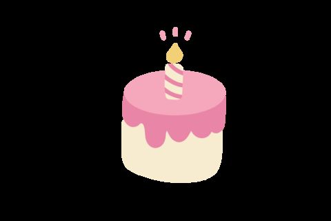 Pictogramme d'un gâteau d'anniversaire rose à une bougie, visuel de l'enseigne Rush Out à Béthune