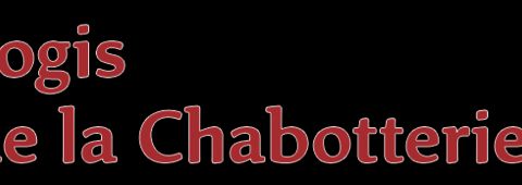 Titre rouge Logis de la Chabotterie sur fond blanc, visuel de l'enseigne à Montréverd