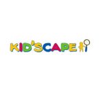 Logo de Kid'Scape, escape game à Beynost, en lettres colorées avec silhouette d'enfant