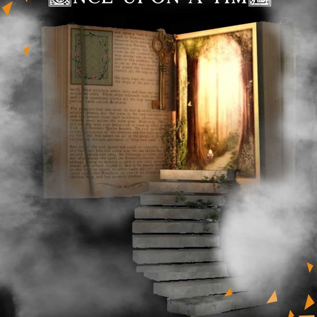 Livre géant ouvert sur une forêt dans la brume, salle Once Upon A Time à Crolles