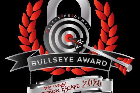 Logo du Bullseye Award 2020 de ScapeHero Omers, distinction pour meilleur escape game