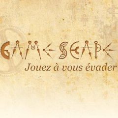 Logo de Gamescape, escape game à Paris, avec inscription en lettres stylisées sur fond ancien