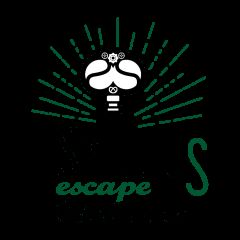 Logo Spielhus escape game : clé stylisée aux rayons verts et lettres noires, enseigne à Lingolsheim