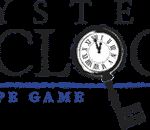 Logo de Mystery O'Clock, escape game à Brest, horloge et clé vintage sur fond blanc