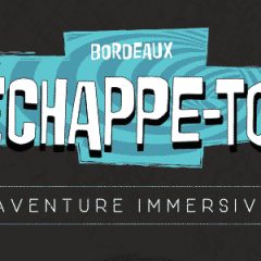 Logo d'Echappe-Toi, escape game à Bordeaux, avec titre stylisé turquoise
