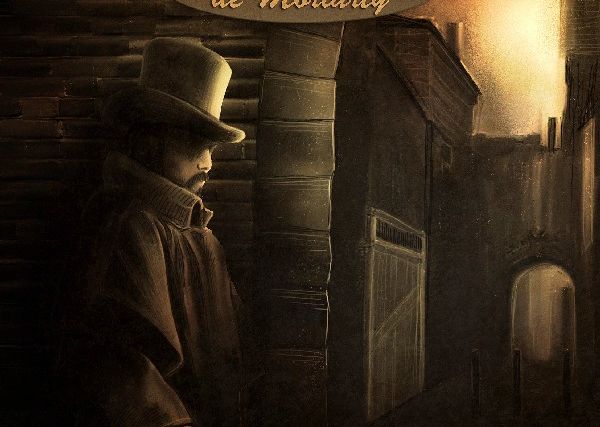 Homme au chapeau melon dans une ruelle sombre, à la poursuite de Moriarty