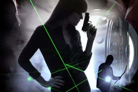 Silhouettes armées dans décor futuriste aux lasers verts chez I-Scape à Lyon